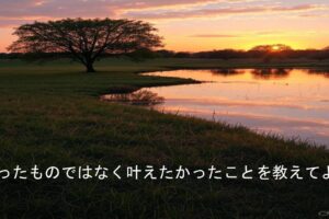 買ったものではなく、叶えたかったことを教えてよ！と。