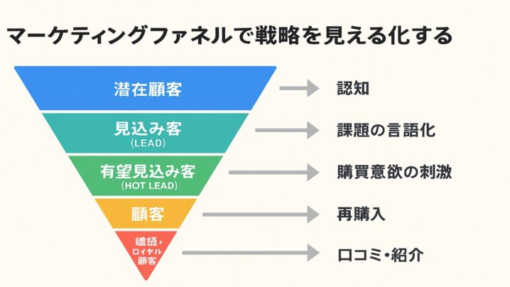マーケティングファネルで戦略を見える化する