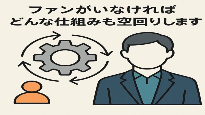 ファンがいなければどんな仕組みも空回りしますとは？！