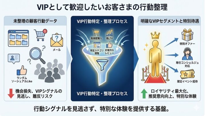 VIPとして歓迎したいお客さまの行動整理について