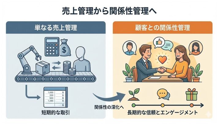 単なる売上管理ではなく顧客との関係性管理とは