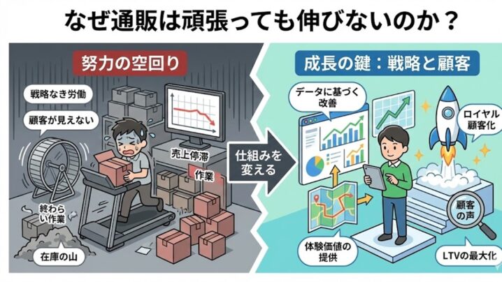 なぜ通販は頑張っても伸びないのか？