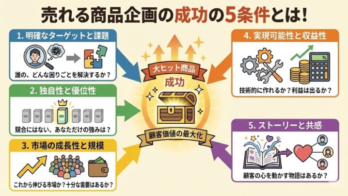 売れる商品企画の成功の5条件とは！
