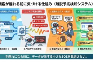 顧客が離れる前に気づける仕組みを
