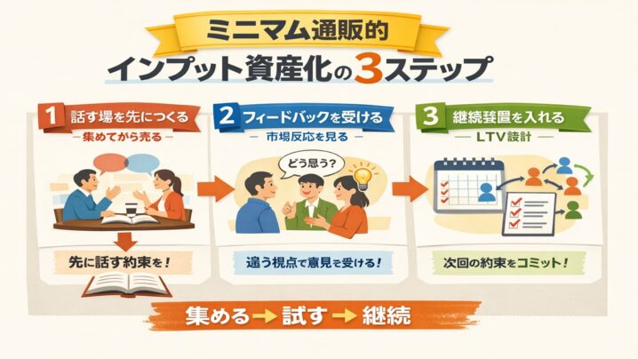 ミニマム通販的インプット資産化の3ステップ