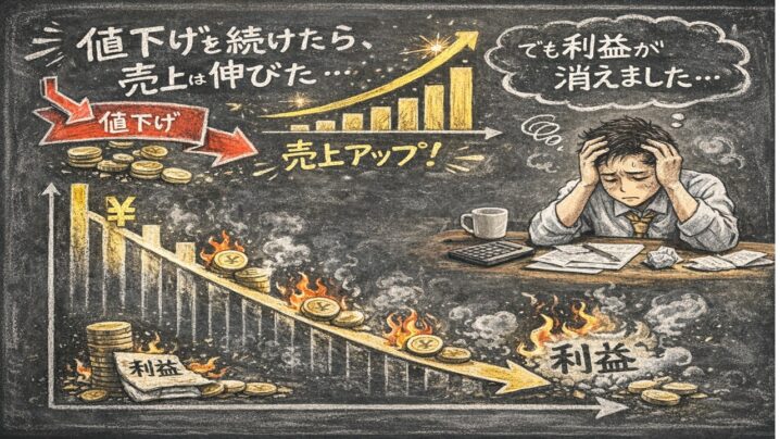 値下げを続けたら売上は伸びた。でも利益が消えました