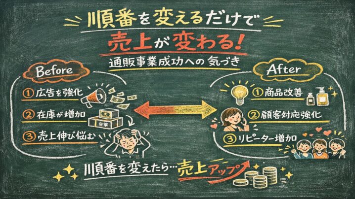 順番を変えるだけで売上が変わる通販事業成功への気づき
