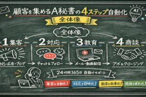 顧客を集めるAI秘書の4ステップ自動化の全体像