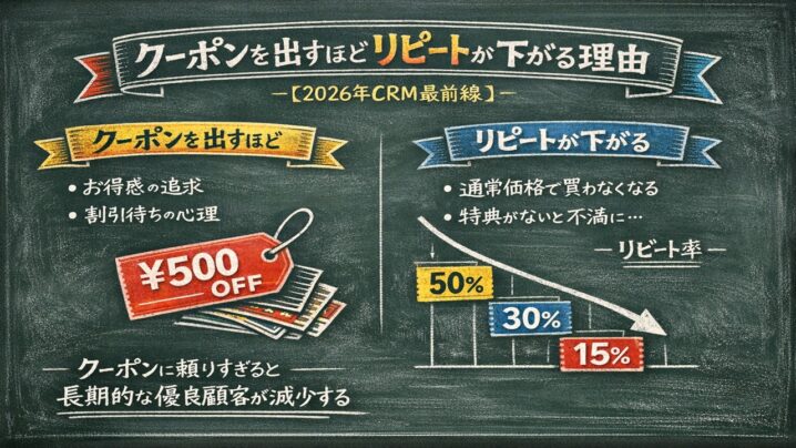 クーポンを出すほどリピートが下がる理由【2026年CRM最前線】