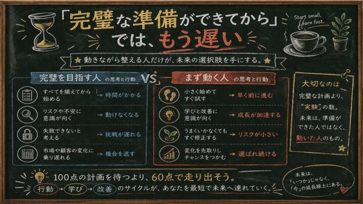 「完璧な準備ができてから」では、もう遅い