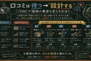 口コミは待つから設計するへ（UGCで通販の集客を変える方法）