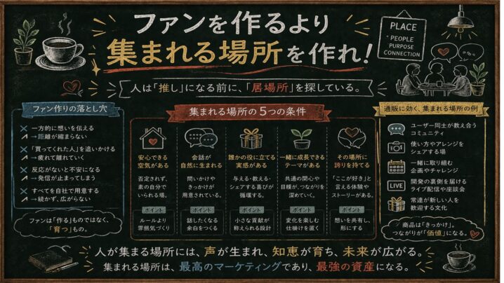 ファンを作るより集まれる場所を作れ！