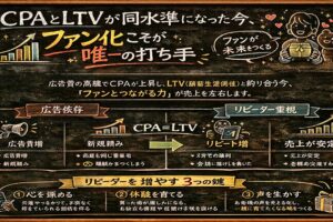 CPAとLTVが同水準になった今、ファン化こそが唯一の打ち手