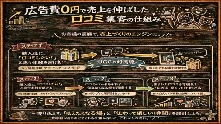 広告費0円で売上を伸ばした口コミ集客の仕組み