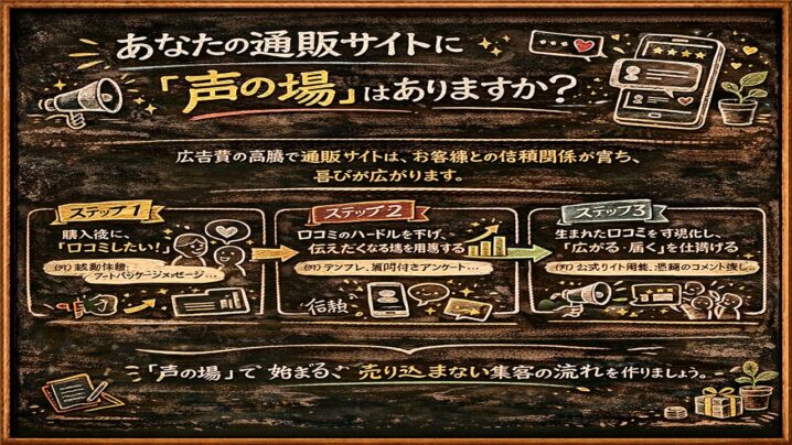 あなたの通販サイトに「声の場」はありますか？