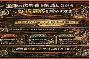 通販の広告費を削減しながら新規顧客を増やす方法｜ファンが口コミで集客する仕組みの設計術