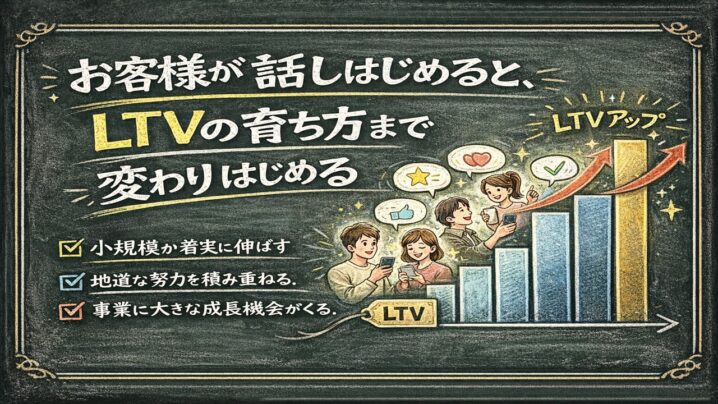 お客様が話しはじめると、LTVの育ち方まで変わりはじめる