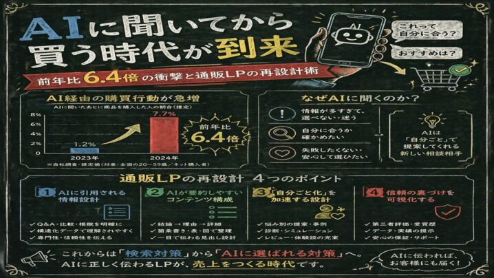 AIに聞いてから買う時代が到来【前年比6.4倍の衝撃と通販LPの再設計術】