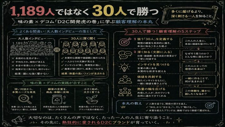 1,189人ではなく30人で勝つ虎の巻に学ぶ顧客理解の本丸