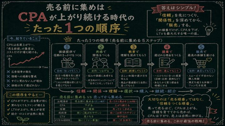 売る前に集めはCPAが上がり続ける時代のたった１つの順序