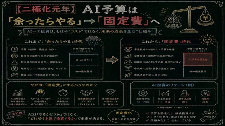 【二極化元年】AI予算は「余ったらやる」から「固定費」へ