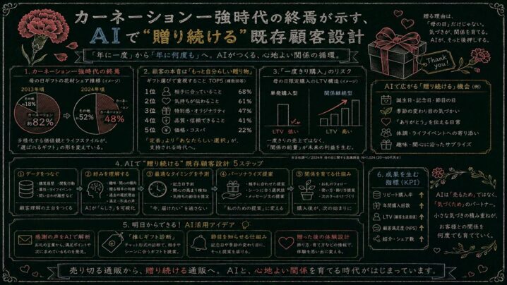 カーネーション一強時代の終焉が示す、AIで"贈り続ける"既存顧客設計