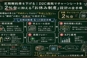 定期解約率を下げる3つの一手｜D2C通販がチャーンレートを2%台に抑える設計手順