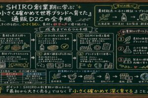 SHIRO創業期に学ぶ「小さく確かめて世界ブランドへ育てた」通販D2Cの全手順