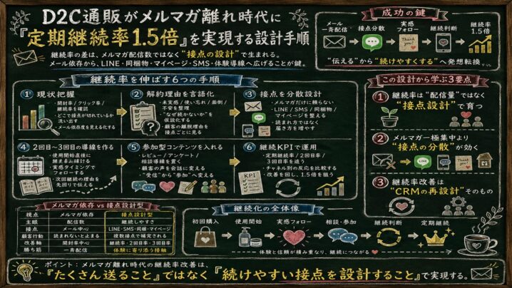 D2C通販がメルマガ離れ時代に「定期継続率1.5倍」を実現する