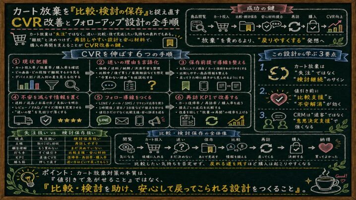カート放棄を機会損失で測り、フォローアップでCVR改善する方法