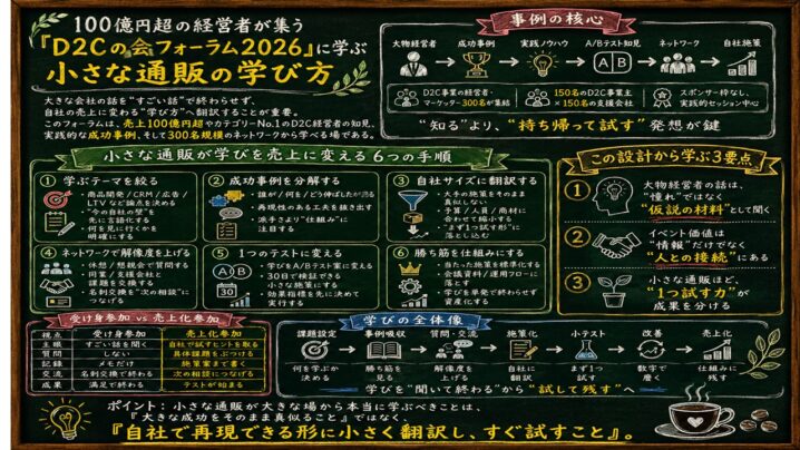 「D2Cの会フォーラム2026」に学ぶ、小さな通販が伸びる経営者の3つの共通項