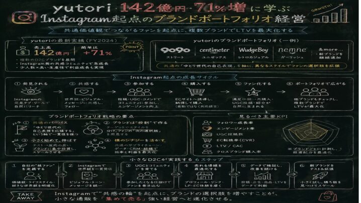 ブランドポートフォリオ経営のyutori 142億円に学ぶ自社チャネル戦略