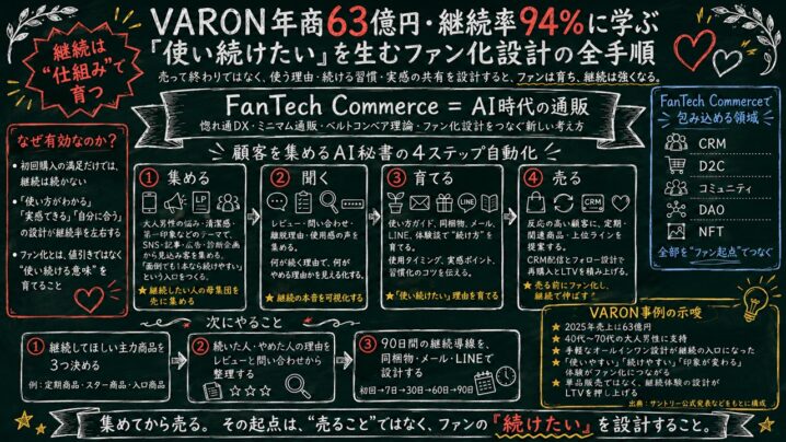 VARON継続率94%・年商63億円に学ぶ顧客コミュニケーション設計