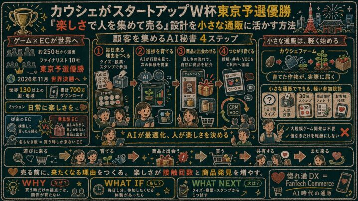 カウシェのW杯東京予選優勝に学ぶ集めて売る通販設計