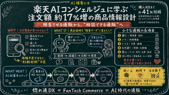 楽天AIコンシェルジュ注文額17%増から学ぶ商品ページの育て方