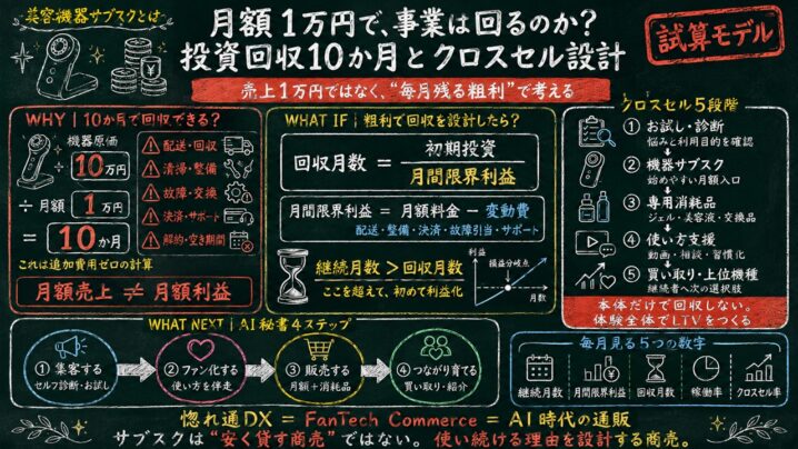 月額1万円・回収10か月の試算に学ぶ定期購入で利益を残す手順