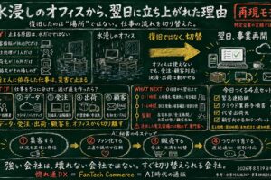 水浸しのオフィスから、翌日に立ち上がれた理由