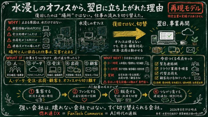 水浸しのオフィスから、翌日に立ち上がれた理由