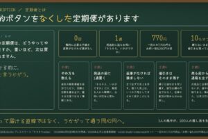 定期便とは｜解約手続きをなくし、返事があった時だけ届く設計